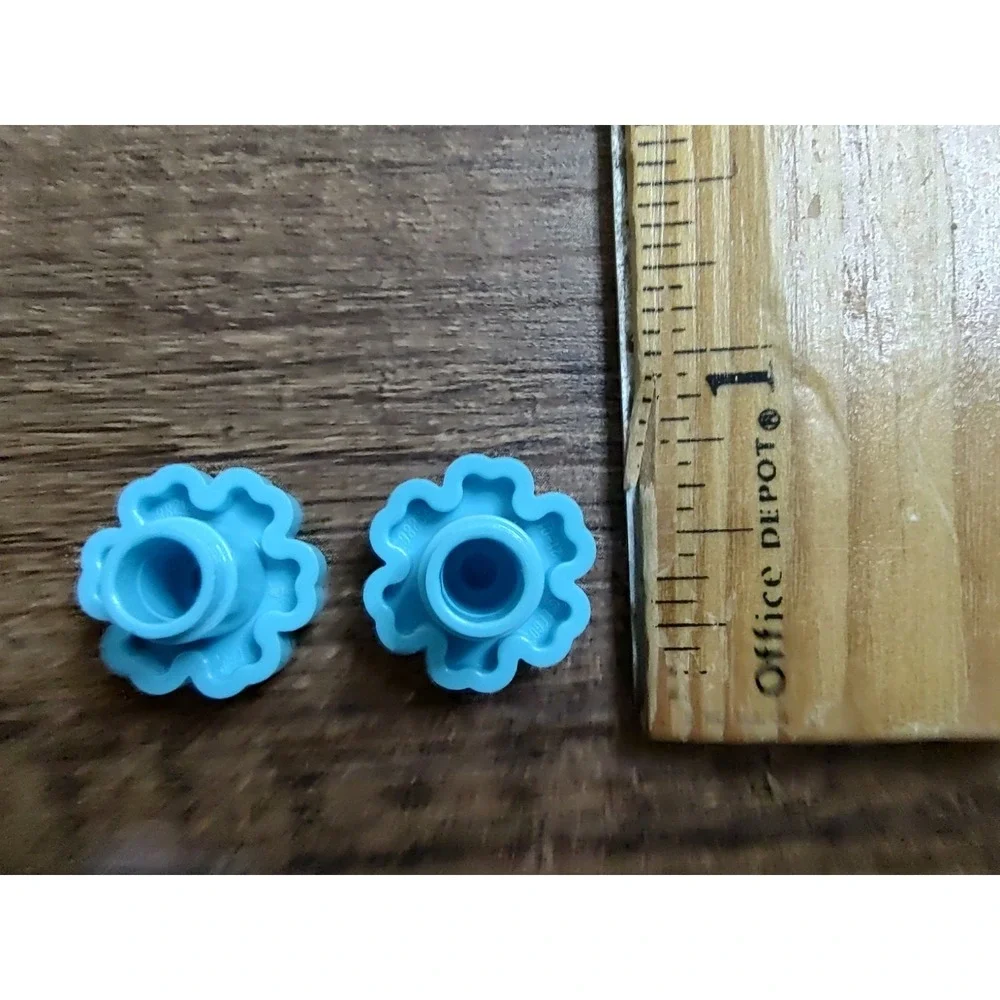 official Lego 6059181 azure blue Plant Flower 2 x 2 Rounded Set Of 2